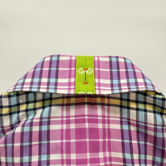 Robert Graham X Men’s Medium Shirt Plaid Short Sleeve Cotton Made in India - Picture 7 of 8